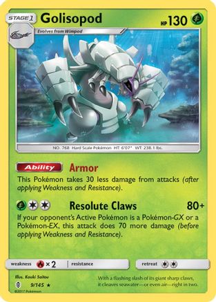 Golisopod  - Holofoil SM  Guardians Rising - Holo Rare