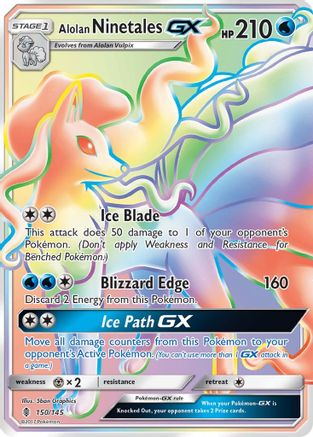Alolan Ninetales GX (Secret)  - Holofoil SM  Guardians Rising - Secret Rare