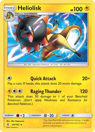 Heliolisk  - Reverse Holofoil SM  Guardians Rising - Rare