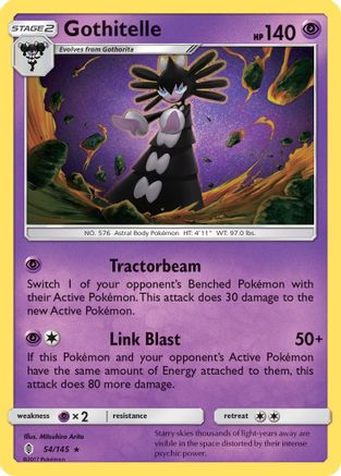 Gothitelle 054  - Reverse Holofoil SM  Guardians Rising - Rare