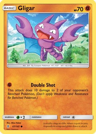 Gligar 067  - Reverse Holofoil SM  Guardians Rising - Common