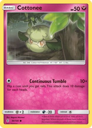 Cottonee 090  - Reverse Holofoil SM  Guardians Rising - Common