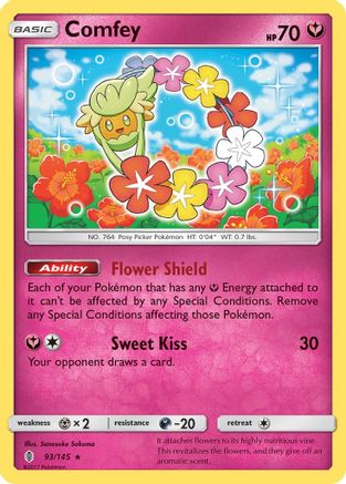 Comfey 093  - Reverse Holofoil SM  Guardians Rising - Holo Rare