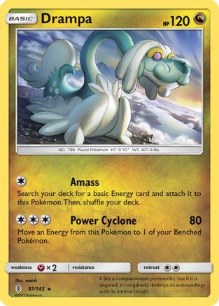 Drampa 097  - Holofoil SM  Guardians Rising - Holo Rare
