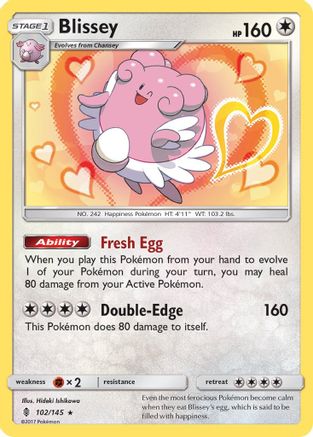 Blissey 102  - Reverse Holofoil SM  Guardians Rising - Holo Rare