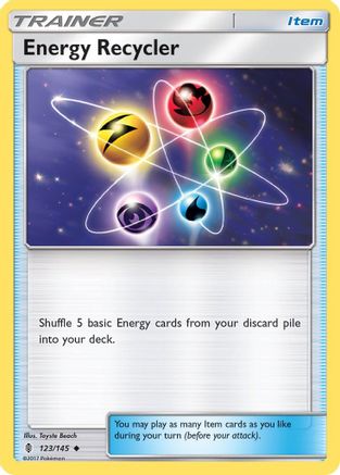 Energy Recycler 123  - Reverse Holofoil SM  Guardians Rising - Uncommon