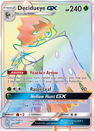 Decidueye GX (Secret)  - Holofoil SM  Guardians Rising - Secret Rare