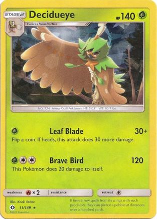 Decidueye - 011/149 (Cracked Ice Holo)/149  - Holofoil Deck Exclusives - Holo Rare
