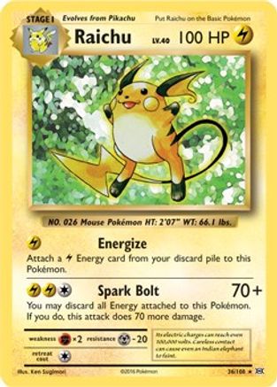 Raichu (XY Evolutions) 036/108  Deck Exclusives - Rare