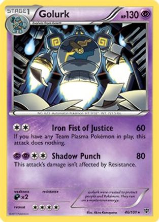 Golurk - 46/101 (BW Plasma Blast)/101  Deck Exclusives - Rare