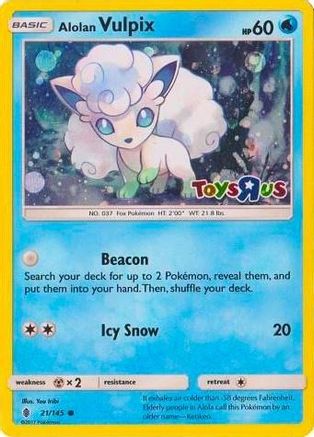 Alolan Vulpix (Toys R Us Promo) 021/145  - Holofoil Miscellaneous Cards & Products - Promo