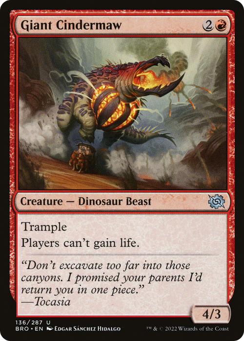 Giant Cindermaw (BRO-136) - The Brothers' War Foil