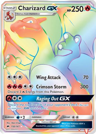 Charizard GX (Secret)  - Holofoil SM  Burning Shadows - Secret Rare