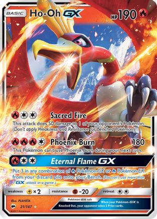 Ho-Oh GX 021  - Holofoil SM  Burning Shadows - Ultra Rare