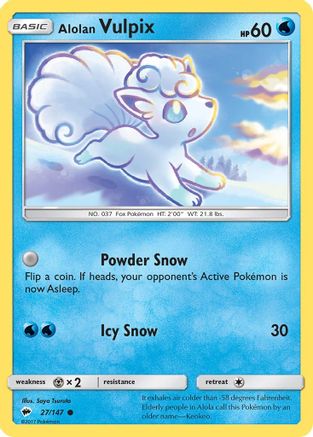 Alolan Vulpix 027  SM  Burning Shadows - Common
