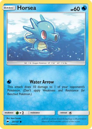Horsea 029  - Reverse Holofoil SM  Burning Shadows - Common