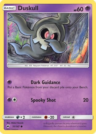 Duskull 051  SM  Burning Shadows - Common