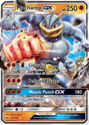 Machamp GX 064/147  - Holofoil SM  Burning Shadows - Ultra Rare