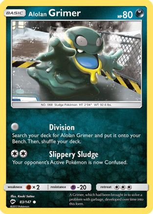 Alolan Grimer 083  - Reverse Holofoil SM  Burning Shadows - Common