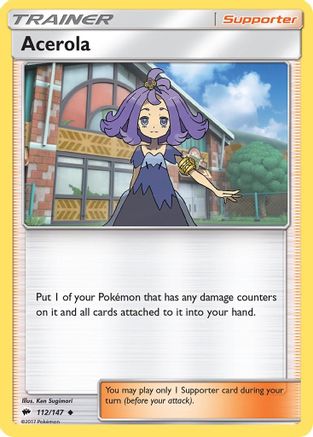 Acerola 112  - Reverse Holofoil SM  Burning Shadows - Uncommon