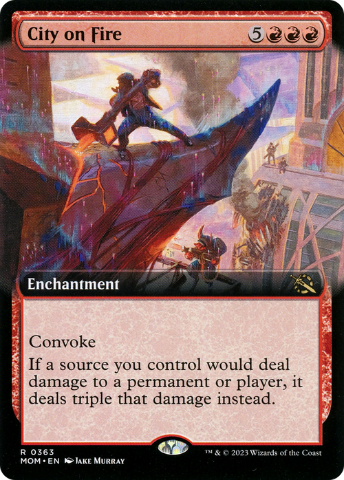 City on Fire (Extended Art) (MOM-363) - March of the Machine: (Extended Art) Foil