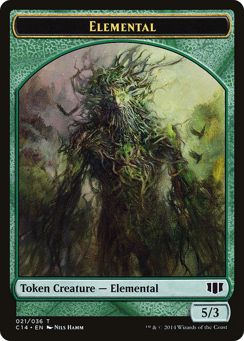 Elemental // Beast (3/3) Double-sided Token (C14-021) - Commander 2014 Tokens