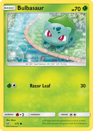 Bulbasaur 001  - Reverse Holofoil Shining Legends - Common