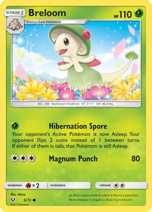 Breloom 005  - Reverse Holofoil Shining Legends - Common
