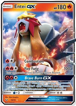 Entei GX 010  - Holofoil Shining Legends - Ultra Rare