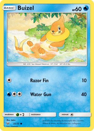 Buizel 022  - Reverse Holofoil Shining Legends - Common