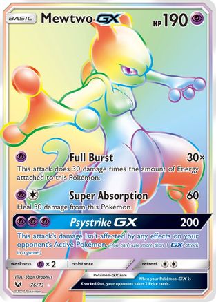 Mewtwo GX (Secret)/73  - Holofoil Shining Legends - Secret Rare
