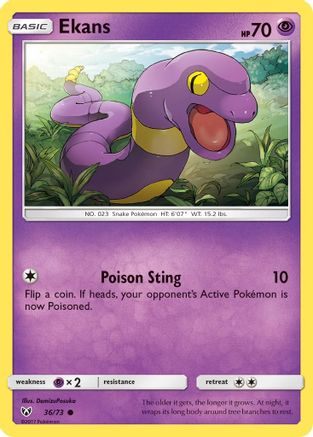 Ekans 036  - Reverse Holofoil Shining Legends - Common