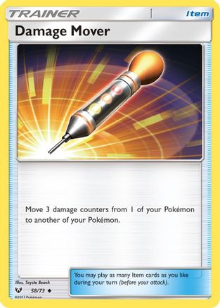 Damage Mover  - Reverse Holofoil Shining Legends - Uncommon