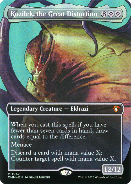 Kozilek, the Great Distortion (Textured Foil) (CMM-1057) - Commander Masters (Borderless) Foil