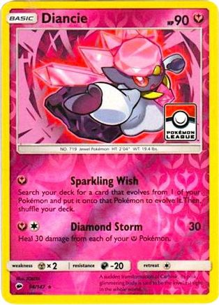 Diancie (Pokemon League) 094/147  - Reverse Holofoil League & Championship Cards - Promo