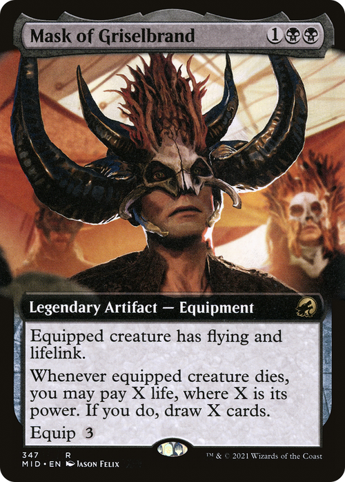 Mask of Griselbrand (Extended Art) (MID-347) - Innistrad: Midnight Hunt: (Extended Art) Foil