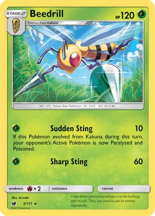 Beedrill/111  SM  Crimson Invasion - Rare