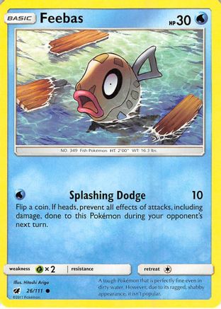 Feebas 026  - Reverse Holofoil SM  Crimson Invasion - Common