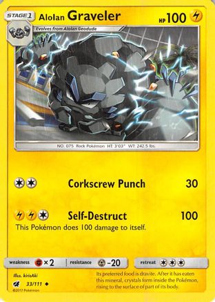 Alolan Graveler/111  - Reverse Holofoil SM  Crimson Invasion - Uncommon