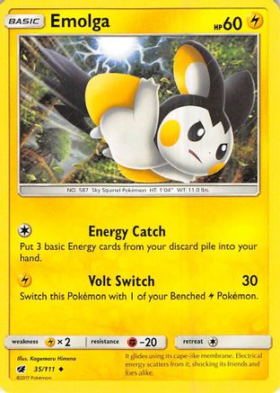 Emolga 035  SM  Crimson Invasion - Uncommon