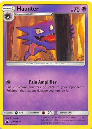 Haunter 037  - Reverse Holofoil SM  Crimson Invasion - Uncommon