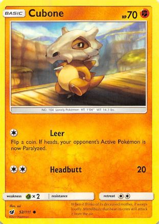 Cubone 052  SM  Crimson Invasion - Common