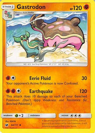 Gastrodon 054  - Reverse Holofoil SM  Crimson Invasion - Uncommon