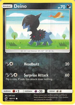 Deino 060  - Reverse Holofoil SM  Crimson Invasion - Common