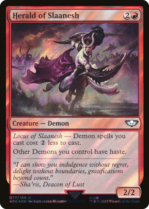 Herald of Slaanesh (Surge Foil) (40K-077) - Warhammer 40,000 Commander Foil