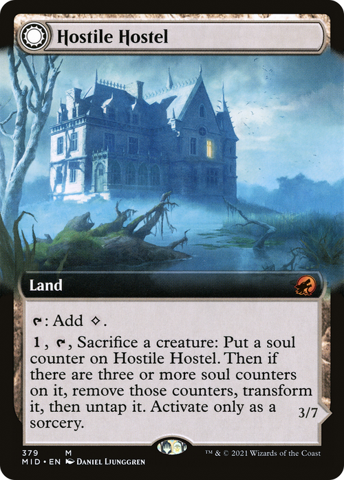 Hostile Hostel (Extended Art) (MID-379) - Innistrad: Midnight Hunt: (Extended Art, Double Faced Transform) Foil