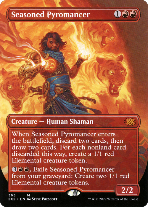 Seasoned Pyromancer (Borderless) (2X2-363) - Double Masters 2022 Foil