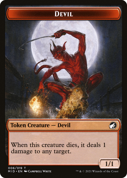 Devil (TMID-006) - Innistrad: Midnight Hunt Tokens Foil