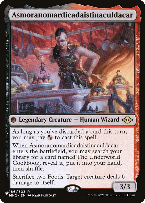 Asmoranomardicadaistinaculdacar (LIST-186/303) - The List