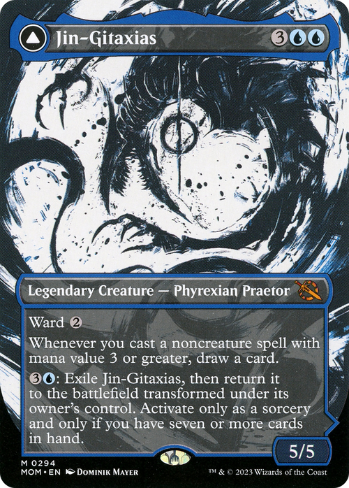Jin-Gitaxias (Showcase) (MOM-294) - March of the Machine: (Showcase) (Borderless) Foil
